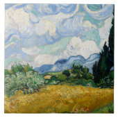 Vincent van Gogh - Weizenfeld mit Zypressen Fliese (Vorderseite)