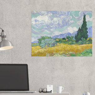 Vincent Van Gogh, Weizenfeld mit Zypressen Foliendrucke