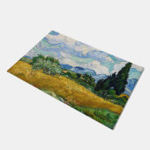 Vincent Van Gogh - Weizenfeld mit Zypressen Fußmatte (Schrägansicht)