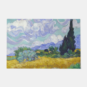 Vincent Van Gogh - Weizenfeld mit Zypressen Fußmatte