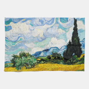 Vincent Van Gogh Weizenfeld mit Zypressen Geschirrtuch