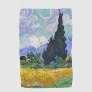 Vincent Van Gogh - Weizenfeld mit Zypressen Golfhandtuch