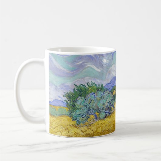 Vincent Van Gogh - Weizenfeld mit Zypressen Kaffeetasse (Links)