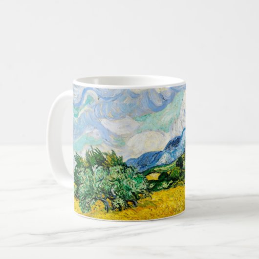 Vincent Van Gogh Weizenfeld mit Zypressen Kaffeetasse (Vorderseite Links)