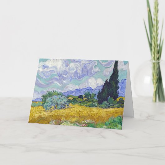 Vincent Van Gogh - Weizenfeld mit Zypressen Karte (Vorderseite)