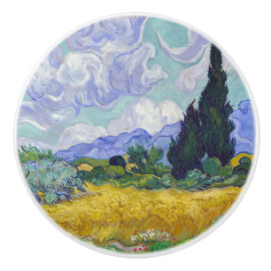 Vincent Van Gogh - Weizenfeld mit Zypressen Keramikknauf