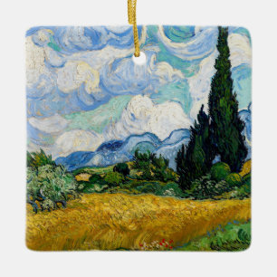 Vincent Van Gogh - Weizenfeld mit Zypressen Keramikornament