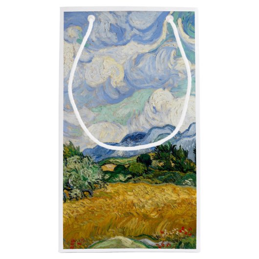 Vincent Van Gogh Weizenfeld mit Zypressen Kleine Geschenktüte (Rückseite)