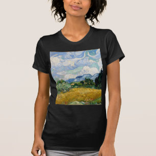 Vincent Van Gogh Weizenfeld mit Zypressen Kunst T-Shirt