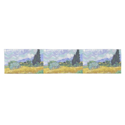 Vincent Van Gogh - Weizenfeld mit Zypressen Kurzer Tischläufer (Horizontal)