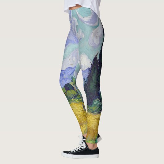 Vincent Van Gogh - Weizenfeld mit Zypressen Leggings (Links)