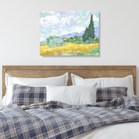 Vincent Van Gogh, Weizenfeld mit Zypressen Leinwanddruck (Insitu (Schlafzimmer))