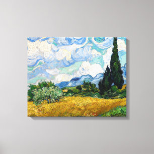 Vincent Van Gogh - Weizenfeld mit Zypressen Leinwanddruck