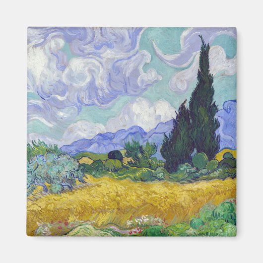 Vincent Van Gogh - Weizenfeld mit Zypressen Magnet (Vorne)