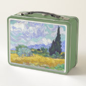 Vincent Van Gogh - Weizenfeld mit Zypressen Metall Brotdose (Rückseite)