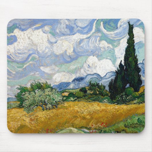 Vincent Van Gogh Weizenfeld mit Zypressen Mousepad (Vorne)