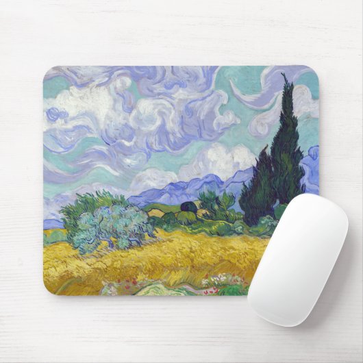 Vincent Van Gogh - Weizenfeld mit Zypressen Mousepad (Mit Mouse)