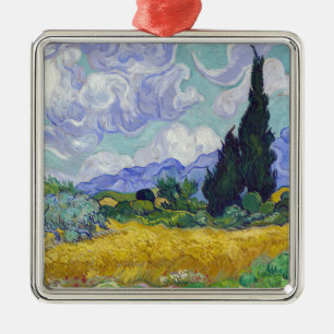 Vincent Van Gogh - Weizenfeld mit Zypressen Ornament Aus Metall
