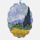 Vincent Van Gogh - Weizenfeld mit Zypressen Ornament Karte (Links)