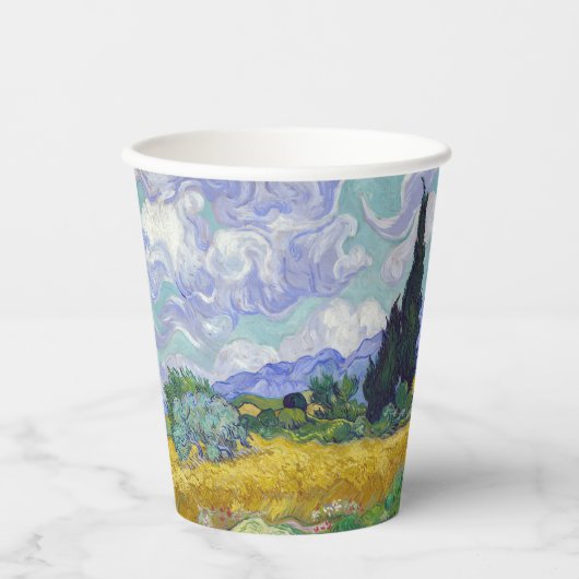 Vincent Van Gogh - Weizenfeld mit Zypressen Pappbecher (Vorderseite)