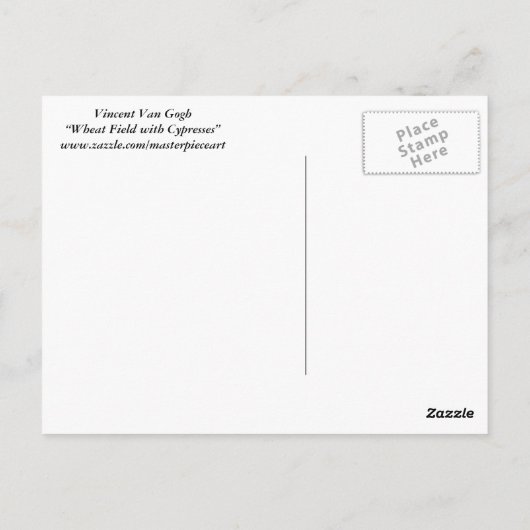 Vincent Van Gogh - Weizenfeld mit Zypressen Postkarte (Rückseite)