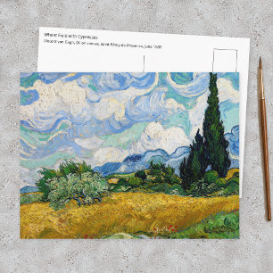 Vincent Van Gogh - Weizenfeld mit Zypressen Postkarte