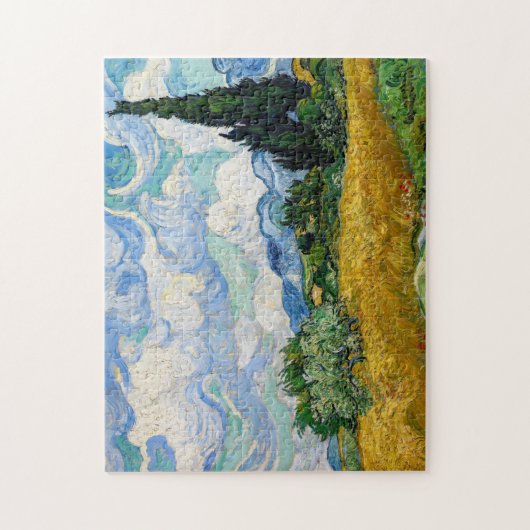 Vincent Van Gogh - Weizenfeld mit Zypressen Puzzle (Vertikal)
