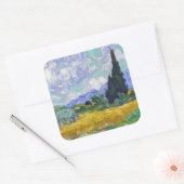 Vincent Van Gogh - Weizenfeld mit Zypressen Quadratischer Aufkleber (Umschlag)