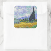 Vincent Van Gogh - Weizenfeld mit Zypressen Quadratischer Aufkleber (Tasche)
