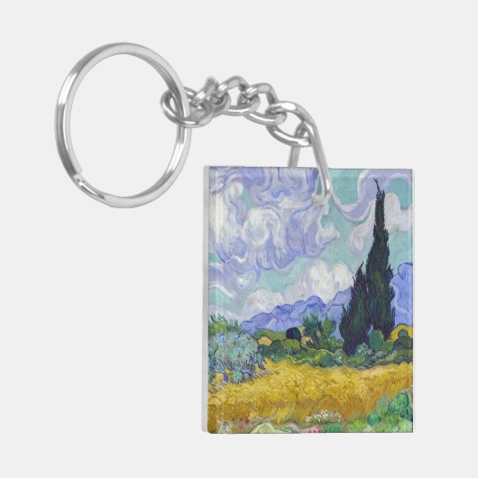 Vincent Van Gogh - Weizenfeld mit Zypressen Schlüsselanhänger (Vorderseite links)