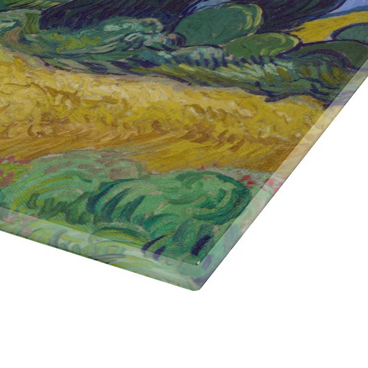 Vincent Van Gogh - Weizenfeld mit Zypressen Schneidebrett (Ecke)