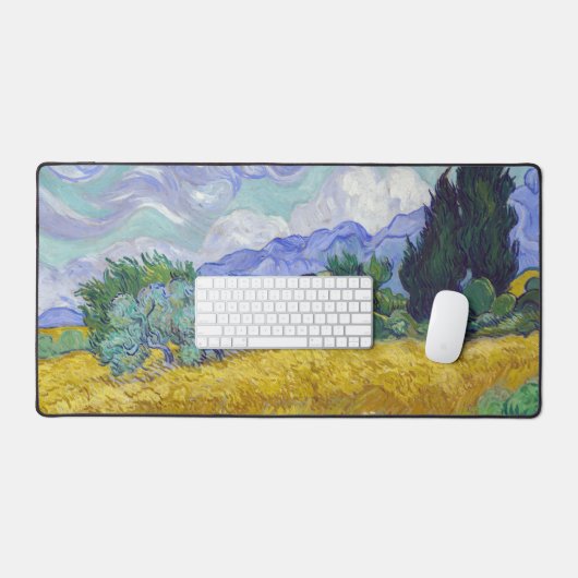 Vincent Van Gogh - Weizenfeld mit Zypressen Schreibtischunterlage (Tastatur & Maus)