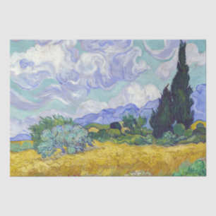 Vincent Van Gogh - Weizenfeld mit Zypressen Seidenpapier