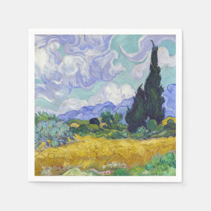 Vincent Van Gogh - Weizenfeld mit Zypressen Serviette