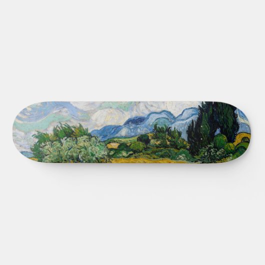 Vincent Van Gogh - Weizenfeld mit Zypressen Skateboard (Horizontal)
