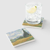Vincent Van Gogh Weizenfeld mit Zypressen Steinuntersetzer (Seitenansicht)