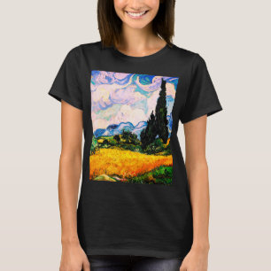 Vincent Van Gogh Weizenfeld mit Zypressen T-Shirt