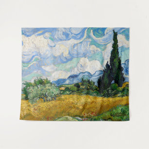 Vincent Van Gogh - Weizenfeld mit Zypressen Wandteppich