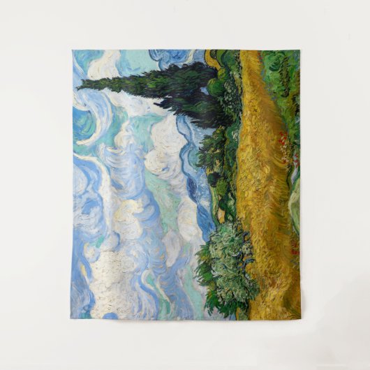 Vincent Van Gogh - Weizenfeld mit Zypressen Wandteppich (Vorderseite)