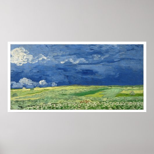 Vincent Van Gogh Weizenfeld unter Gewitterwolken Poster (Vorne)