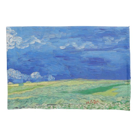 Vincent van Gogh - Weizenfelder unter Gewitterwolk Kissenbezug (Vorderseite)
