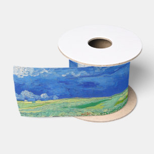Vincent van Gogh - Weizenfelder unter Gewitterwolk Satinband