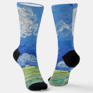 Vincent van Gogh - Weizenfelder unter Gewitterwolk Socken