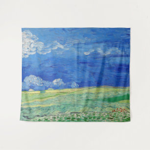 Vincent van Gogh - Weizenfelder unter Gewitterwolk Wandteppich