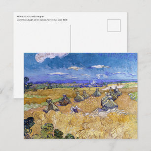 Vincent van Gogh - Weizenscheunen mit Schnittern Postkarte