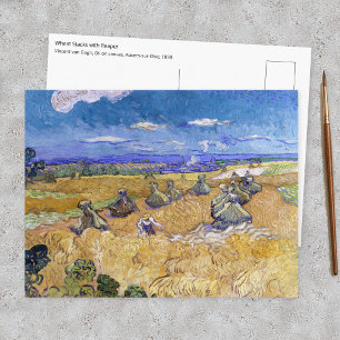 Vincent van Gogh - Weizenscheunen mit Schnittern Postkarte