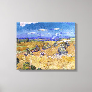 Vincent van Gogh - Weizenstapel mit Schnittern Leinwanddruck