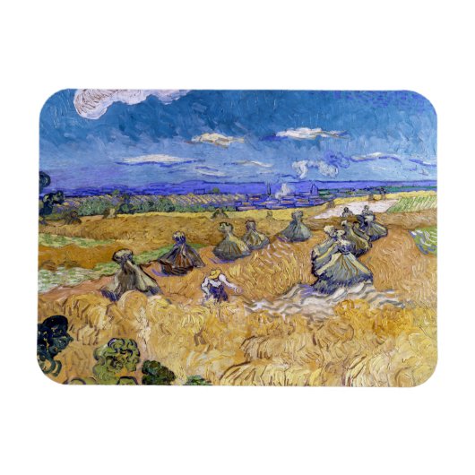 Vincent van Gogh - Weizenstapel mit Schnittern Magnet (Horizontal)
