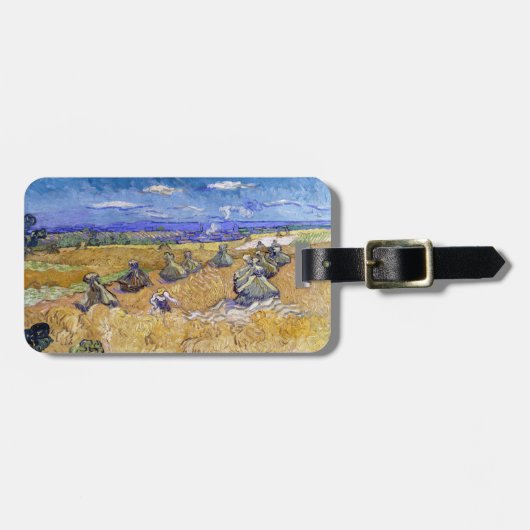 Vincent van Gogh - Weizenstapel mit Sensenmännern Gepäckanhänger (Vorderseite horizontal)