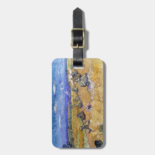 Vincent van Gogh - Weizenstapel mit Sensenmännern Gepäckanhänger (Vorderseite vertikal)